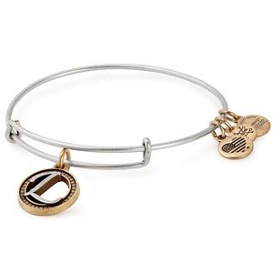 New Alex and Ani Initial L Two Tone Charm Bracelet